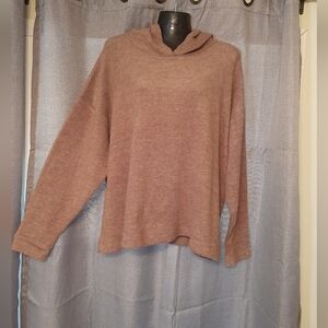 NWT Zealand Mocha Brushed Melange Hacci Hooded Sweater 2X/3X